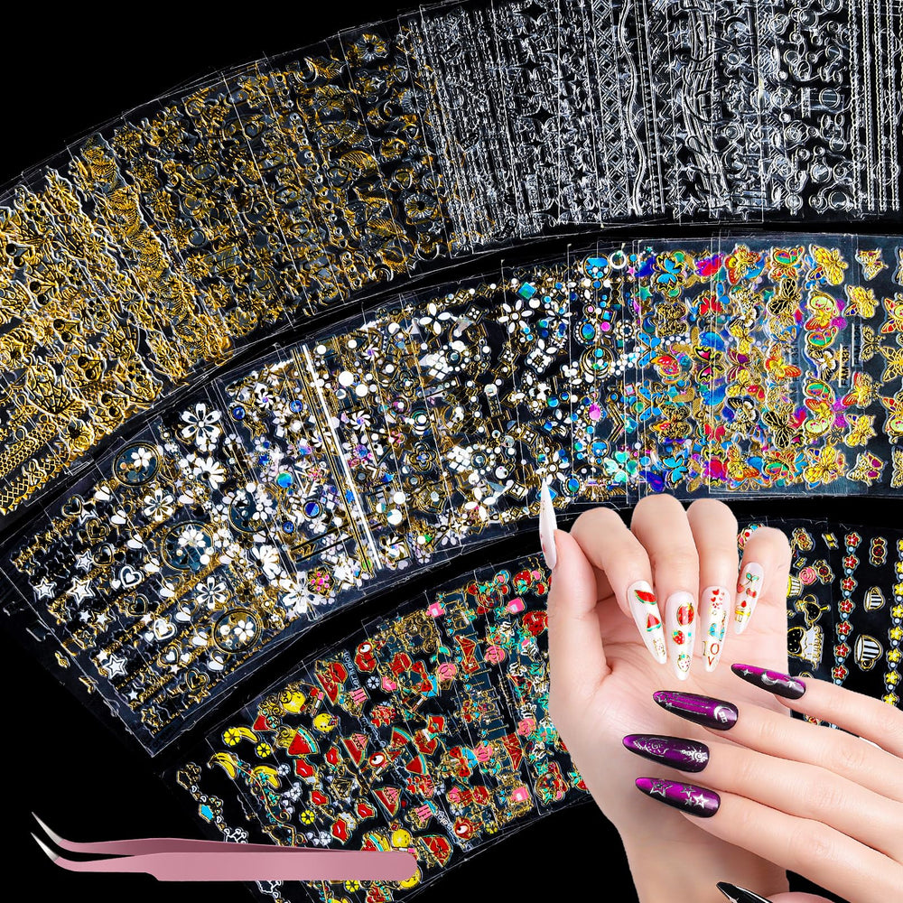 Teenitor nail stickers with butterflies and fruit for quick, kid-friendly nails.