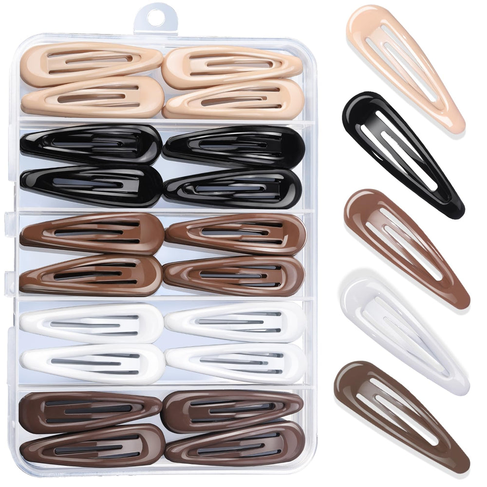 Teenitor 50Pcs Snap Hair Clips color assortment for easy daily styling.