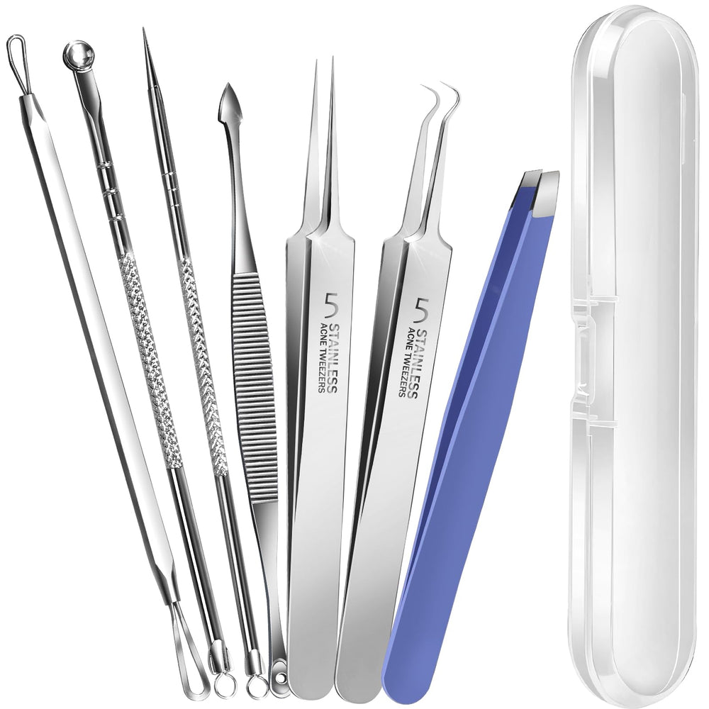 Teenitor 7-pcs pimple popper kit displayed in compact case for easy at-home use.