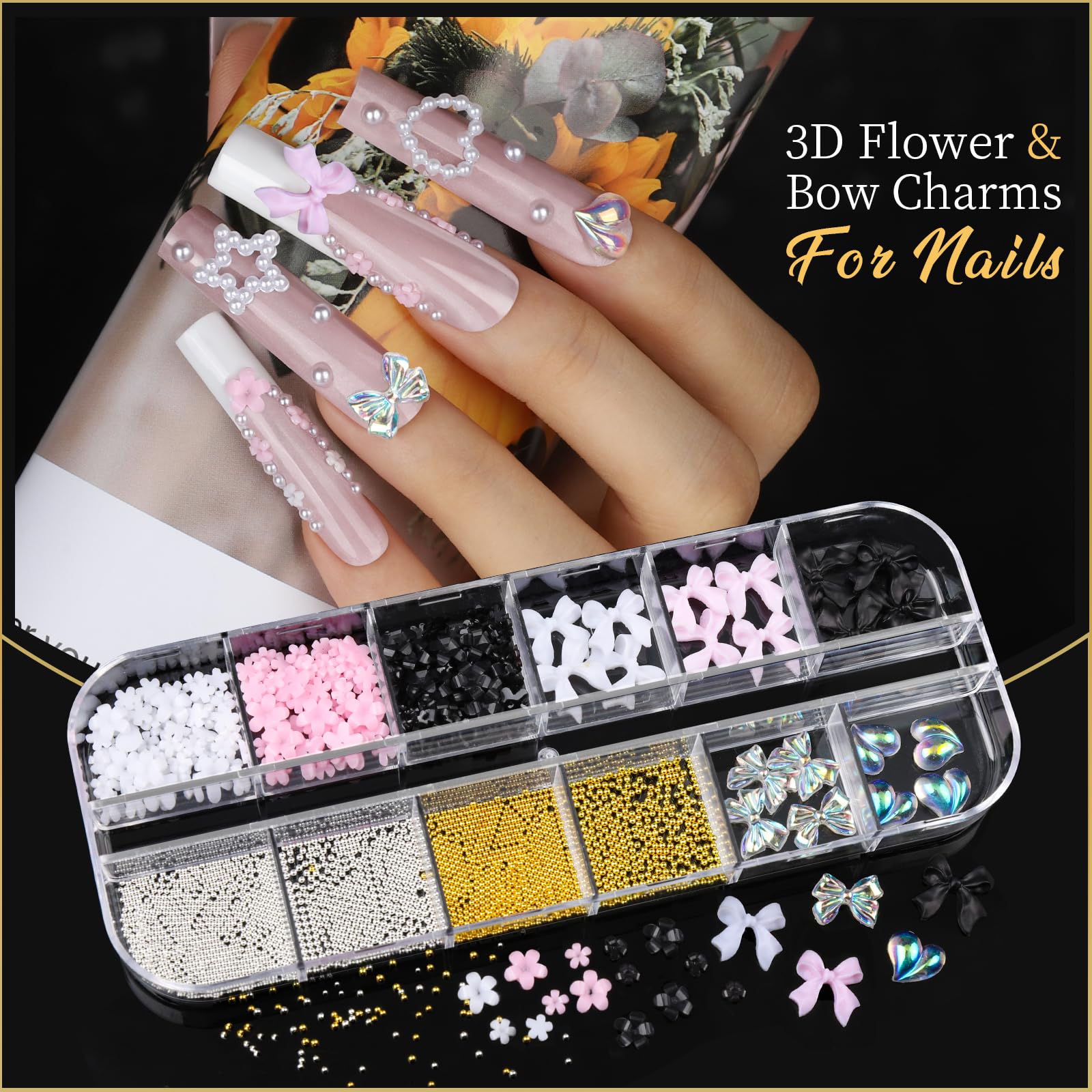 Teenitor autumn and winter charms with leaves and bows for seasonal nails