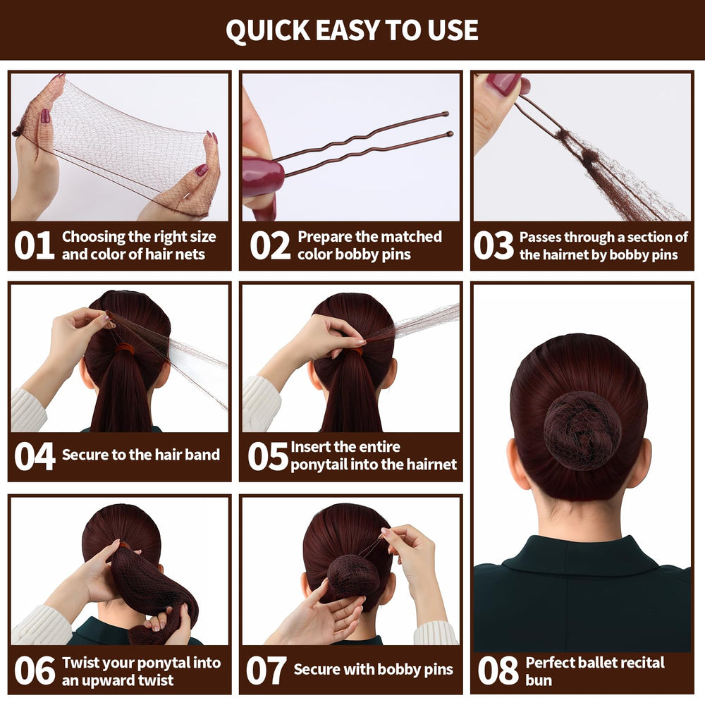 Teenitor ballet bun transformation with pins and net for stage-ready style