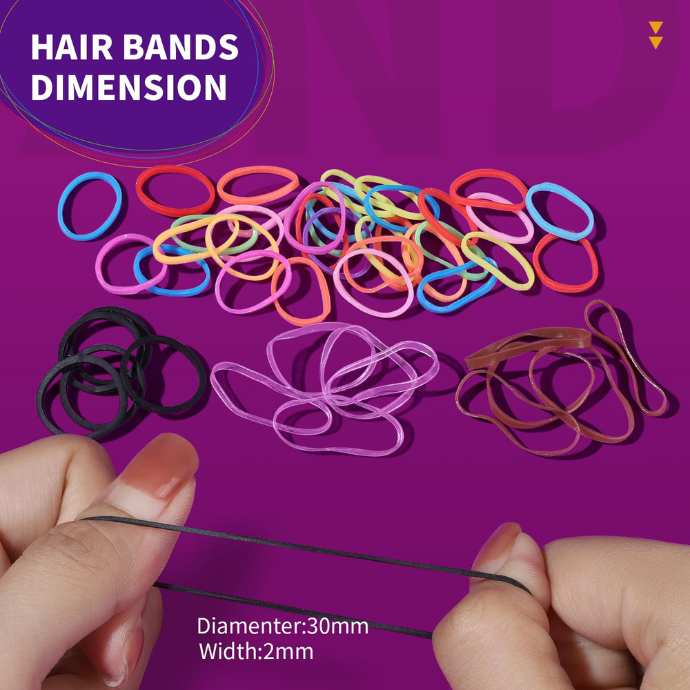Teenitor bandas elasticas 2000 pzas en paquete multicolor para looks variados.