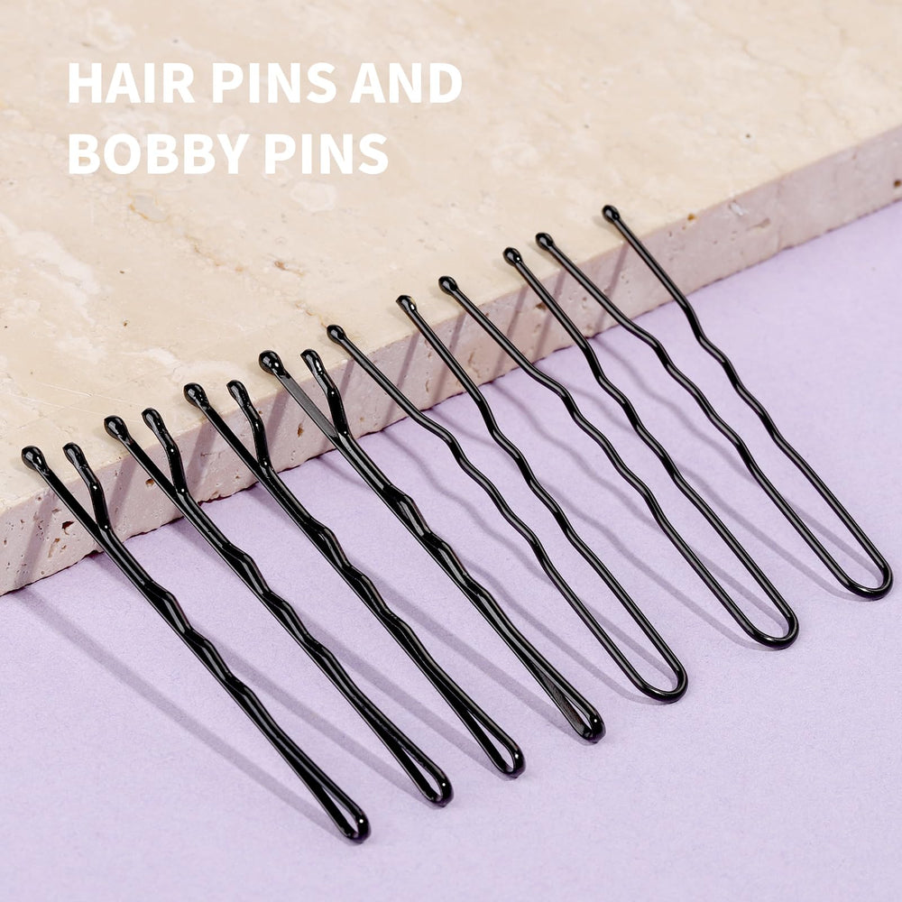 Teenitor black bobby pins close-up showing three-wave design for secure hold