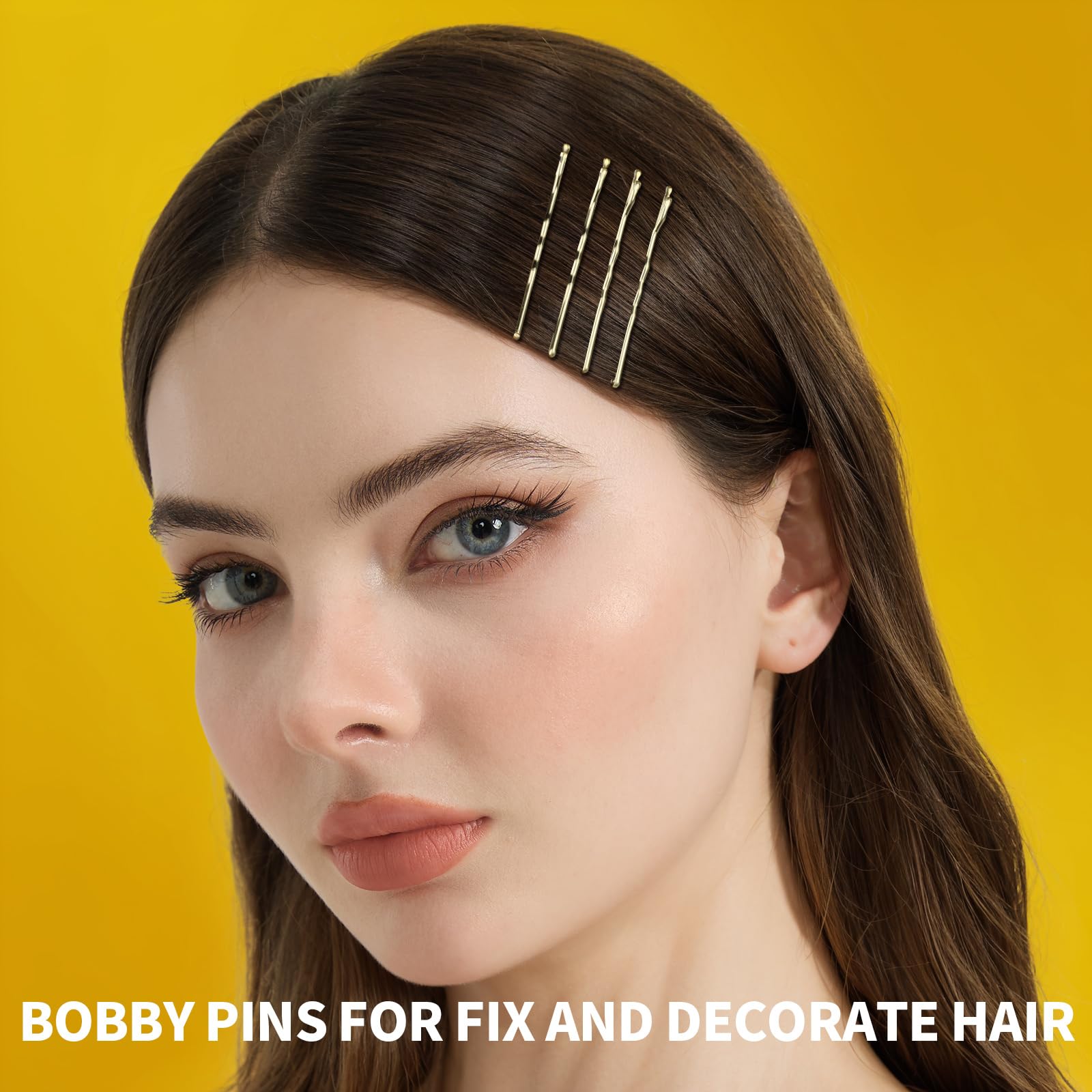 Teenitor blonde hair pins create an invisible, natural look.