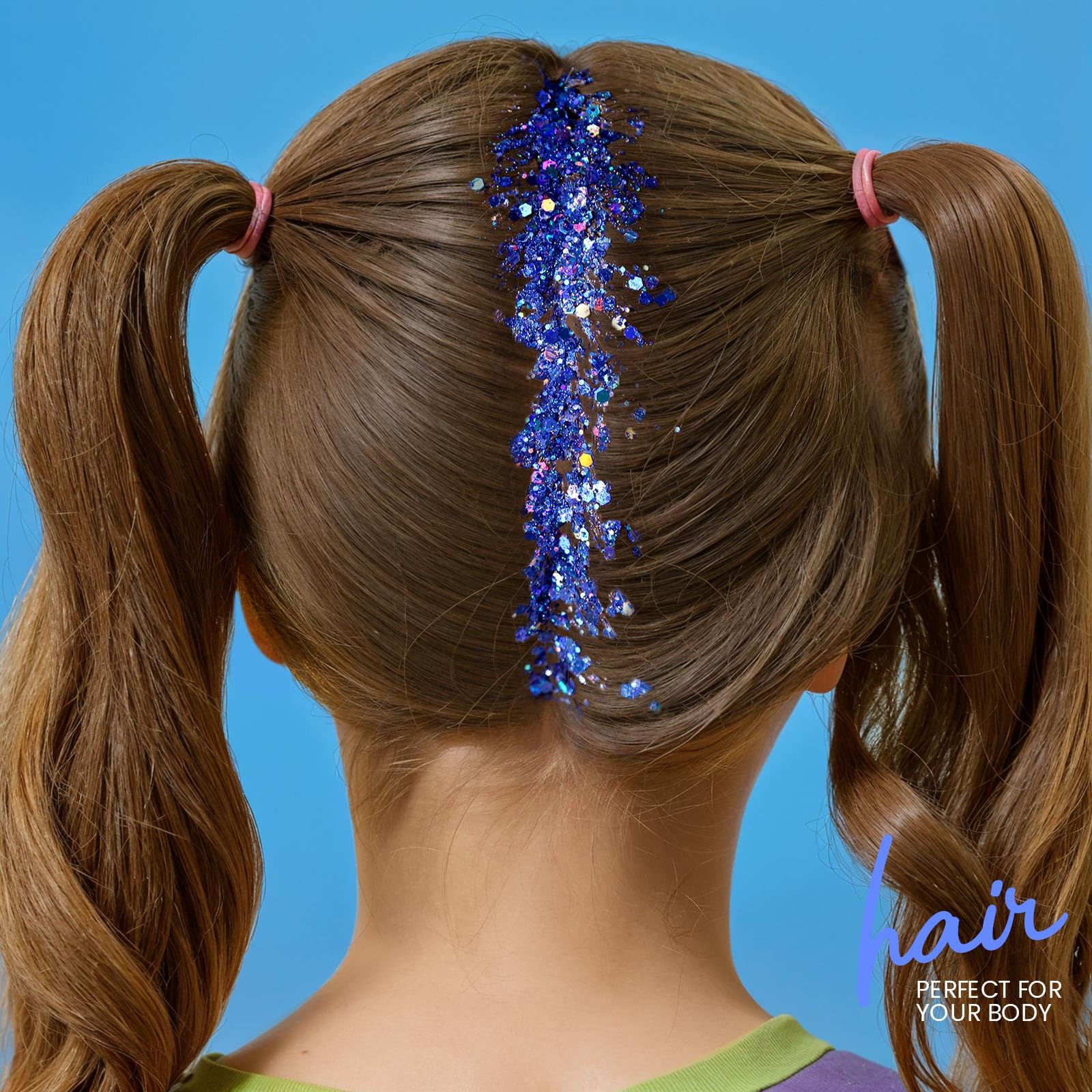 Teenitor blue glitter body sparkle for bold midnight party vibes.