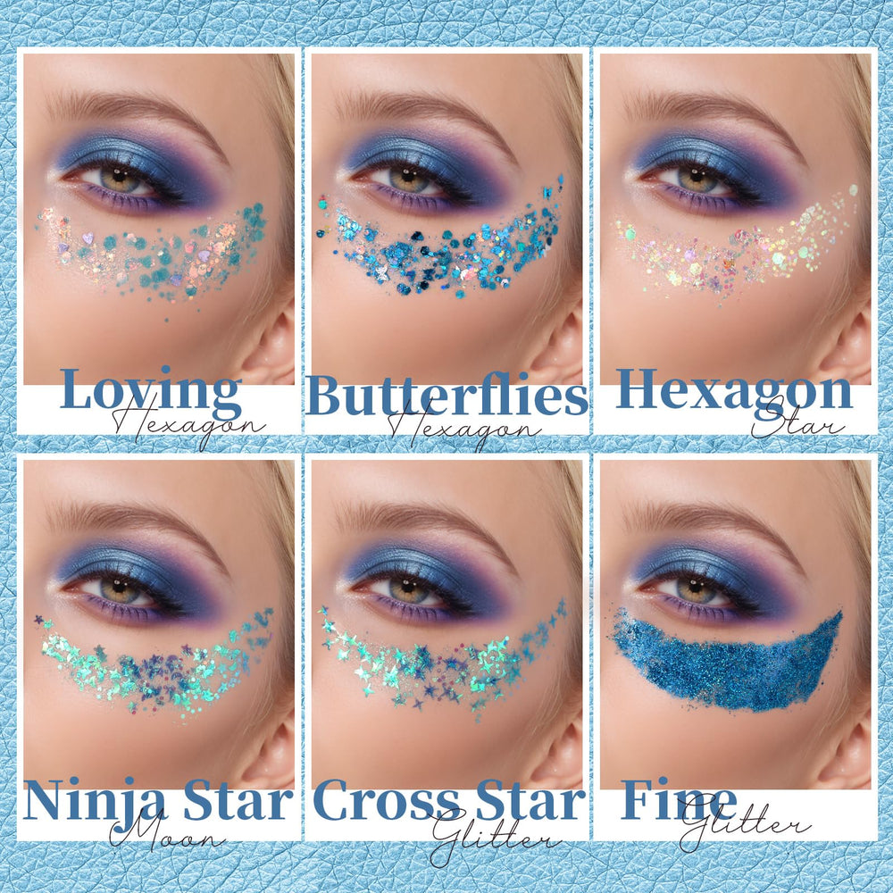 Teenitor blue glitter gel is suitable for face, body, and hair looks.