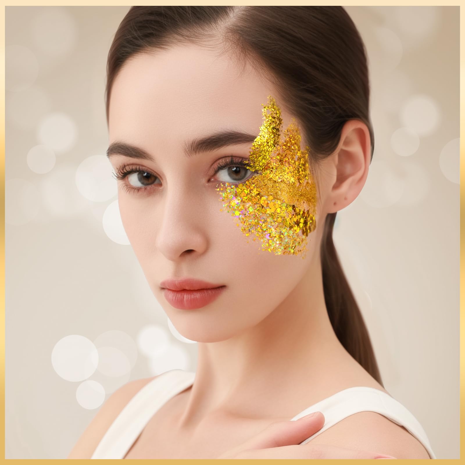 Teenitor body glitter gel on skin creates radiant glow.
