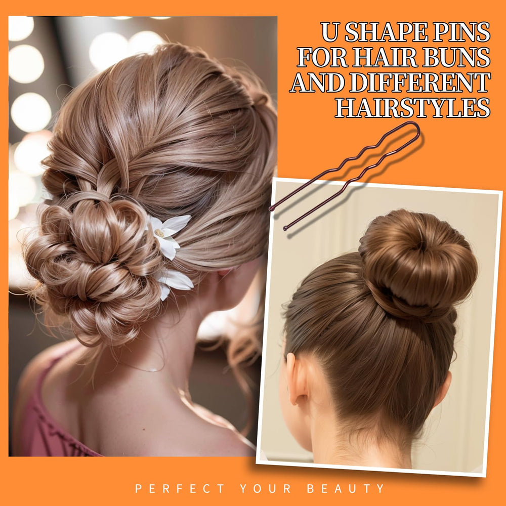 Close-up of three-wave grip on Teenitor brown bobby pins.