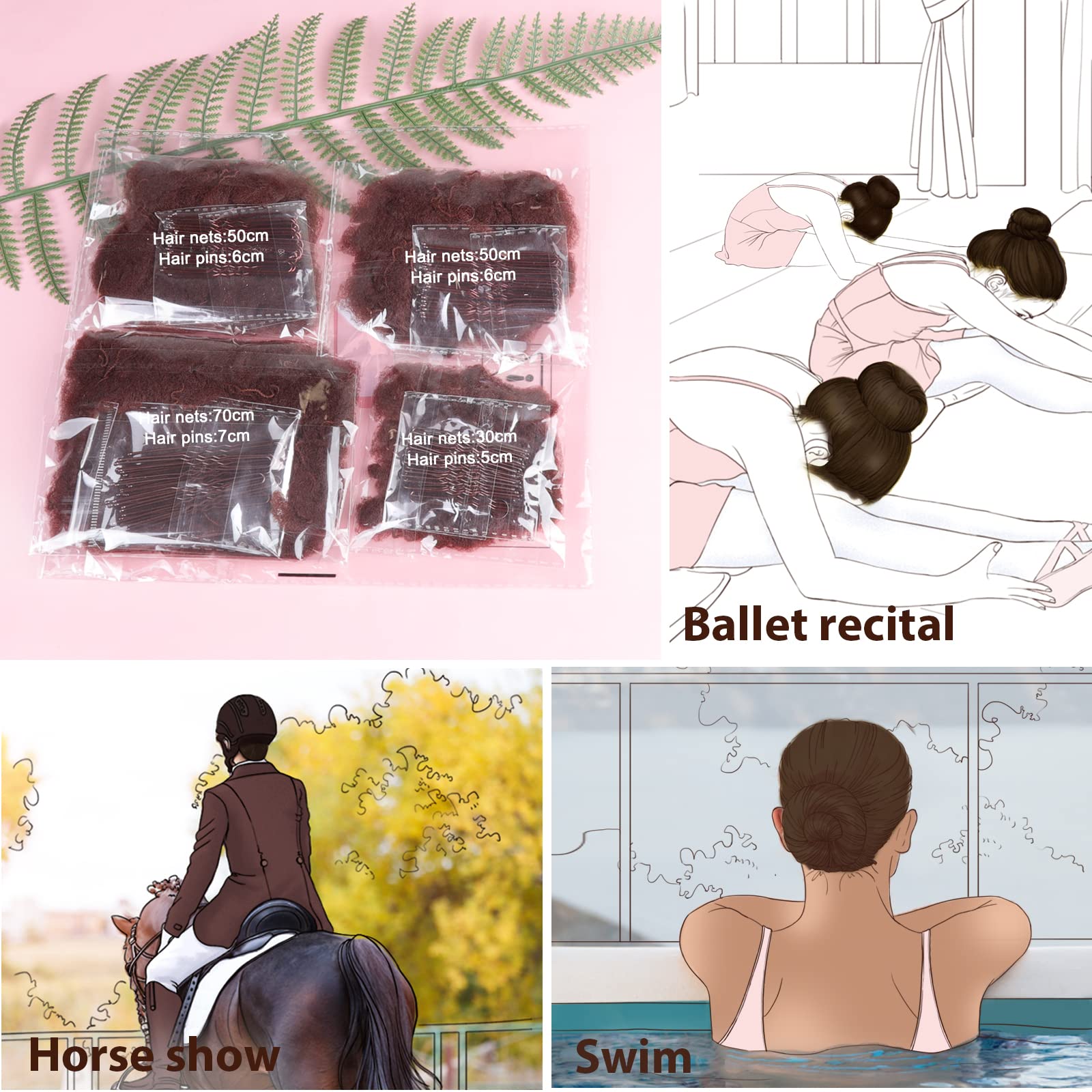 Teenitor solid color brown hair net styling tips for secure buns