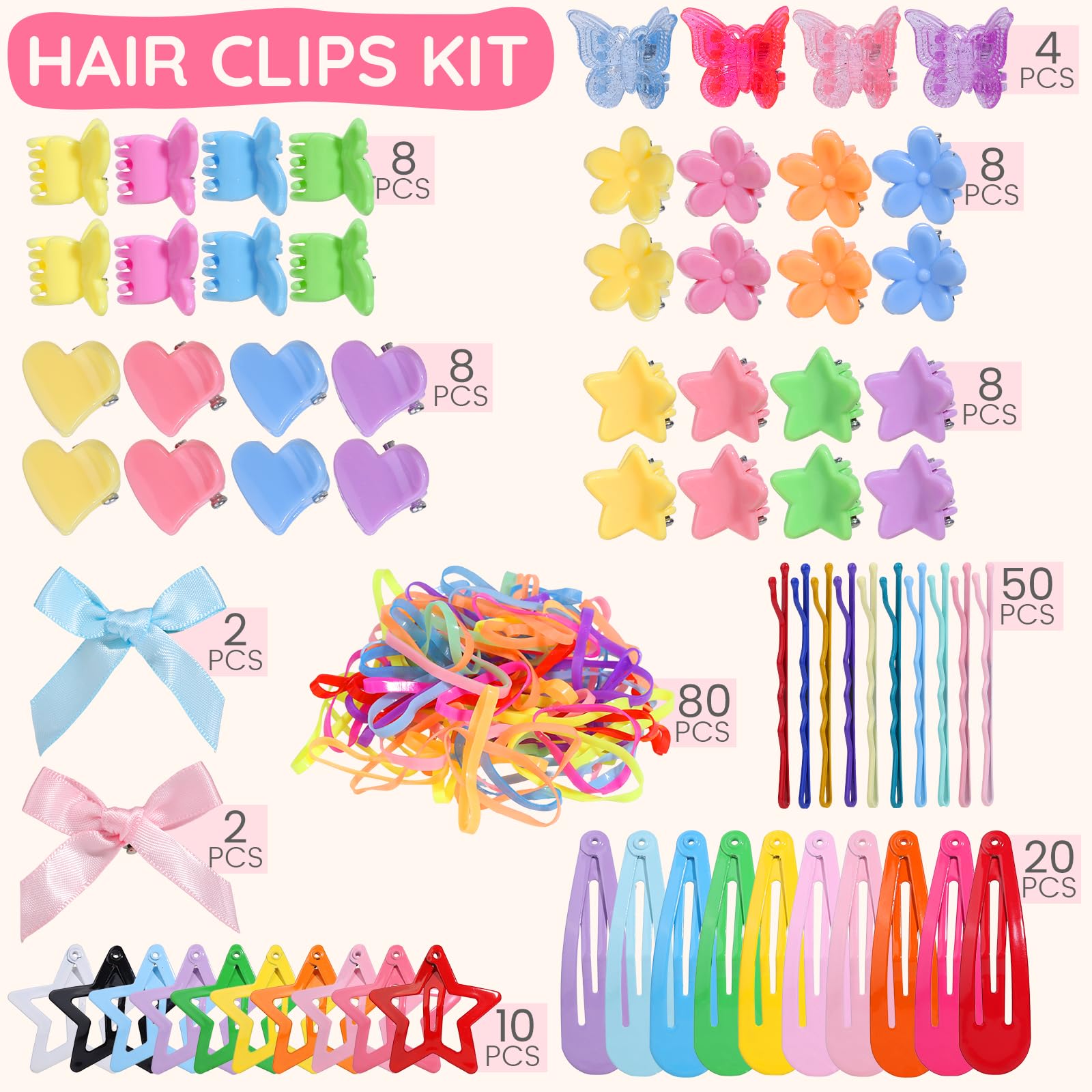 Teenitor butterfly clips add color accents for everyday hairstyles.