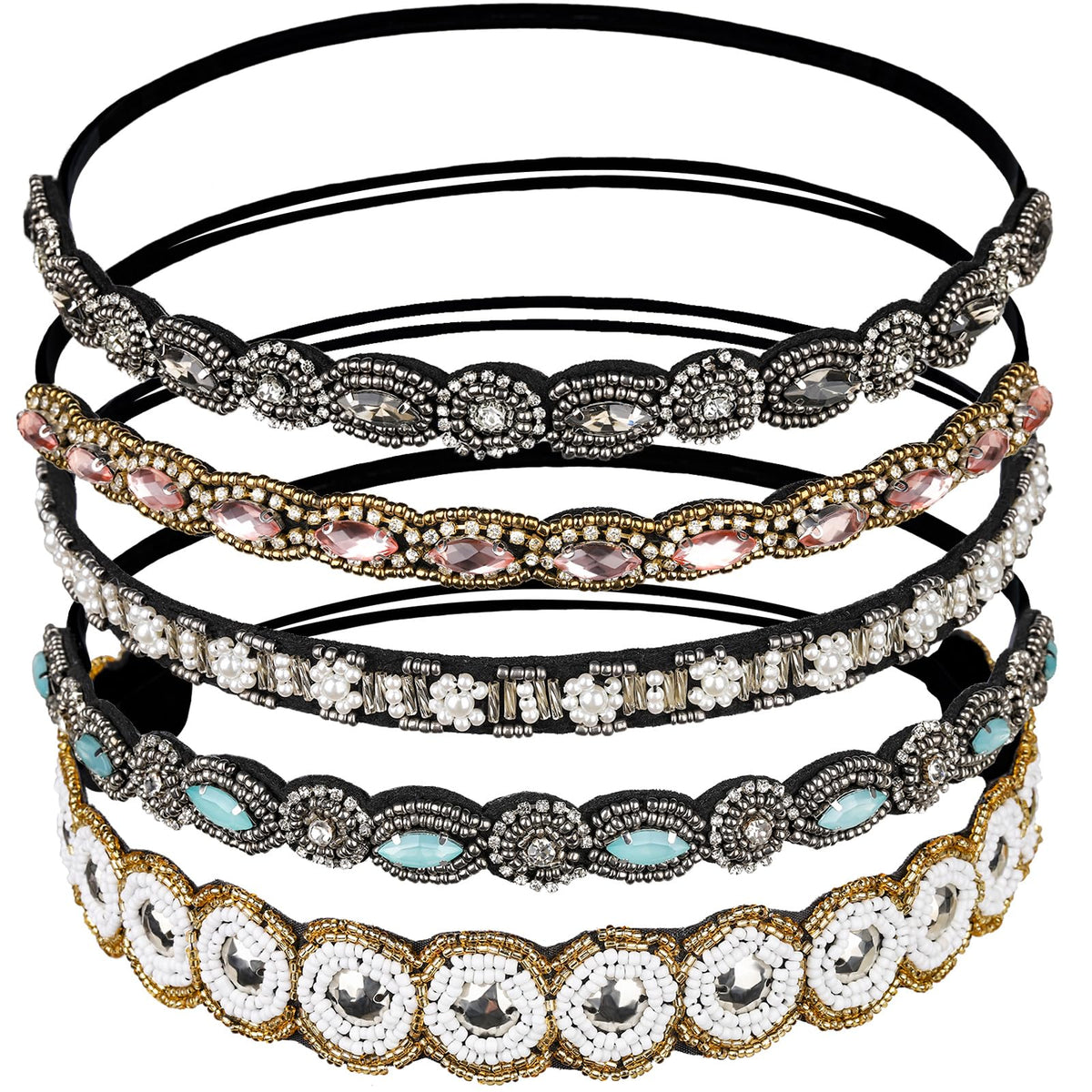 Diadema Teenitor con cristales para un look glamoroso.