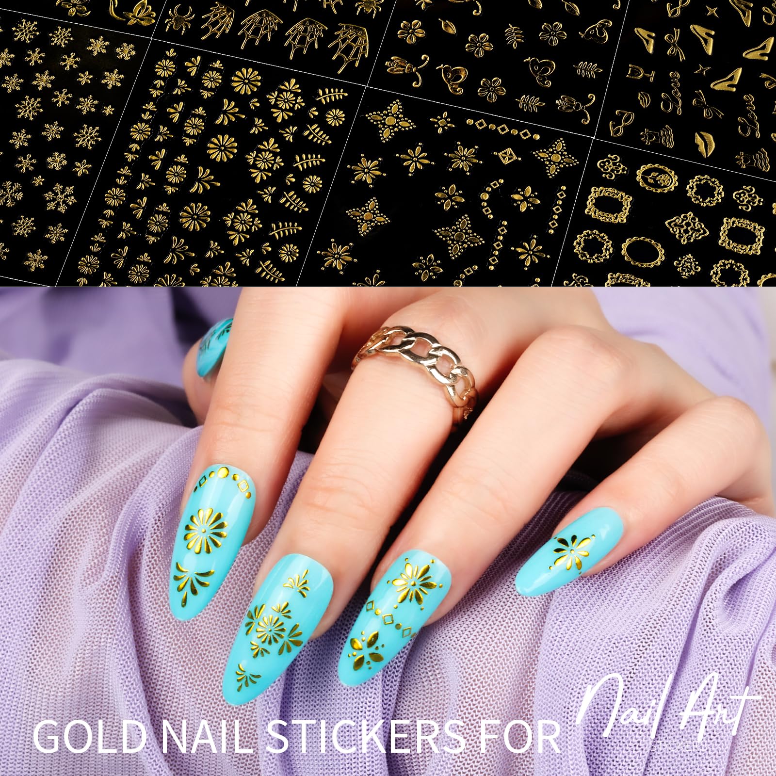 Teenitor classic-pattern nail stickers for versatile seasonal styles