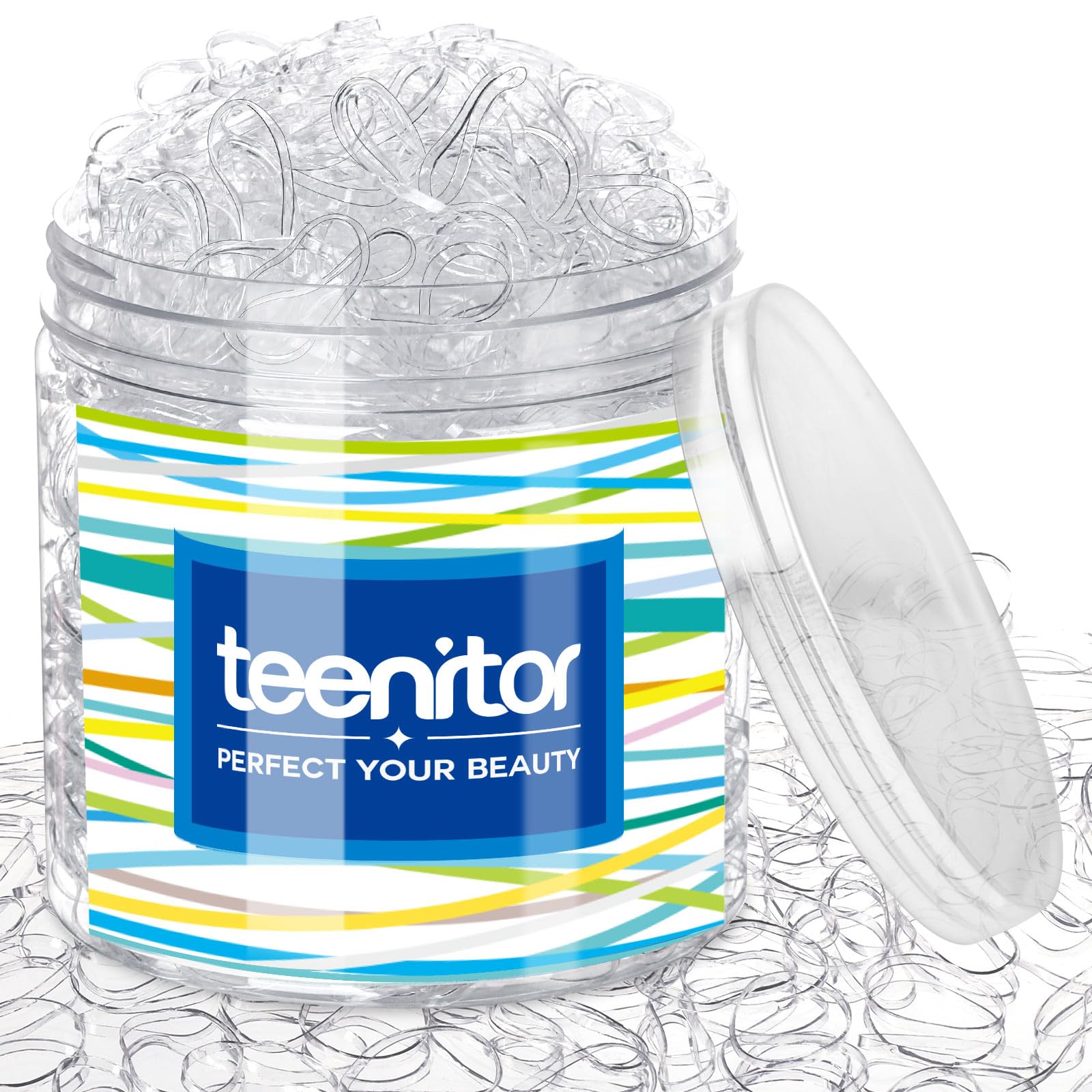 Teenitor clear elastic hair bands pack with 2000 pieces for versatile styling