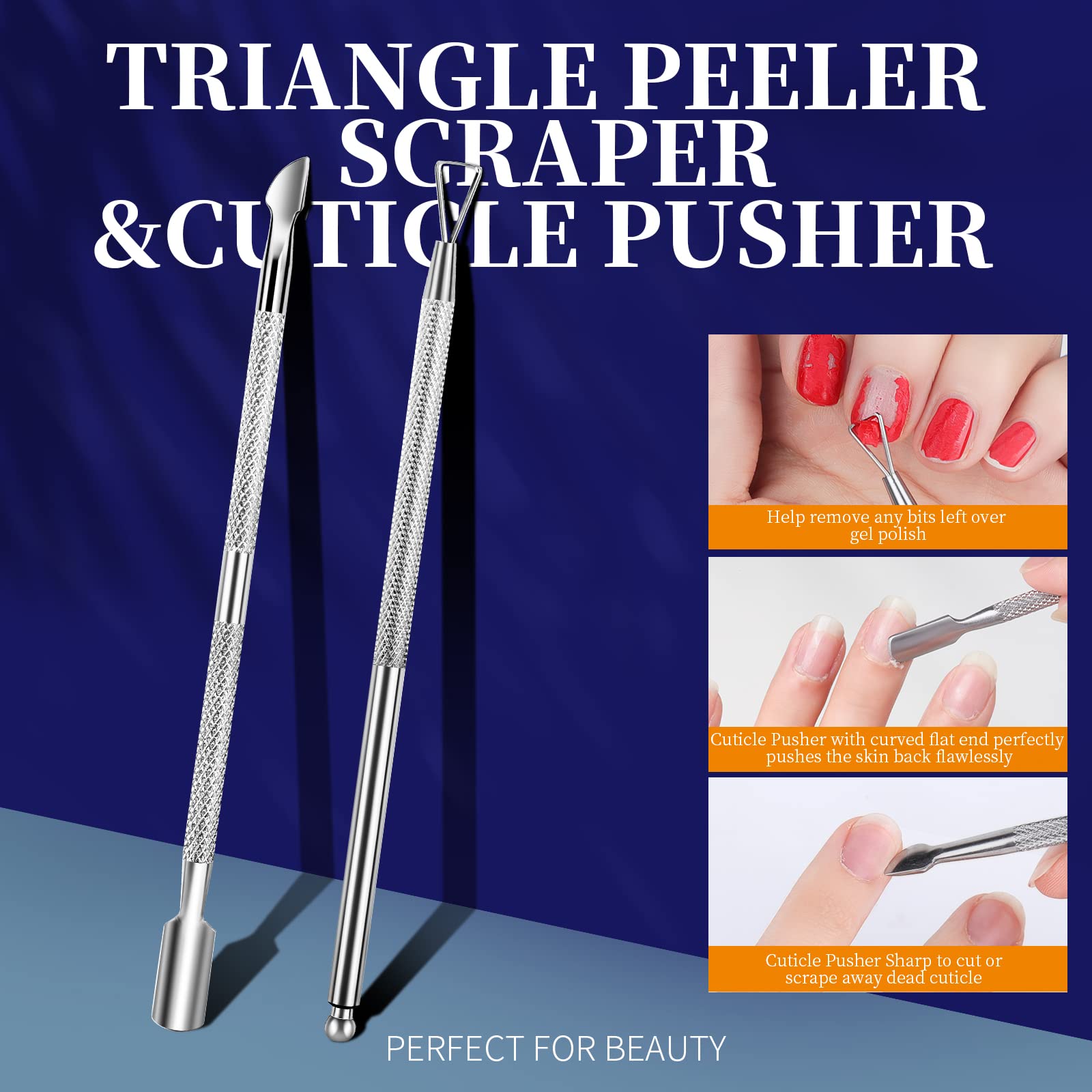 Teenitor cuticle peeler metal tool designed for safe cuticle lifting.