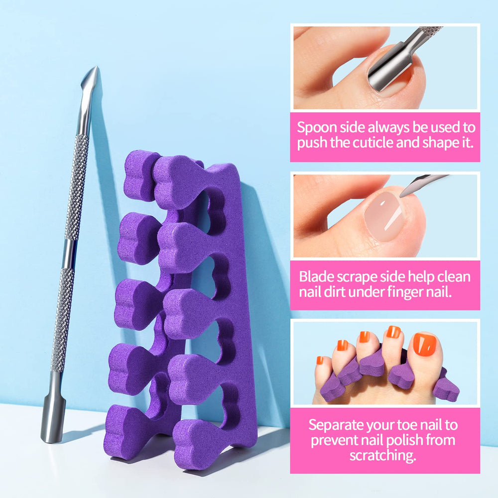Teenitor cuticle pusher double head helps groom and prep nails