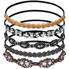 Teenitor diadema elástica con cuentas y cristales para un look glam diario.