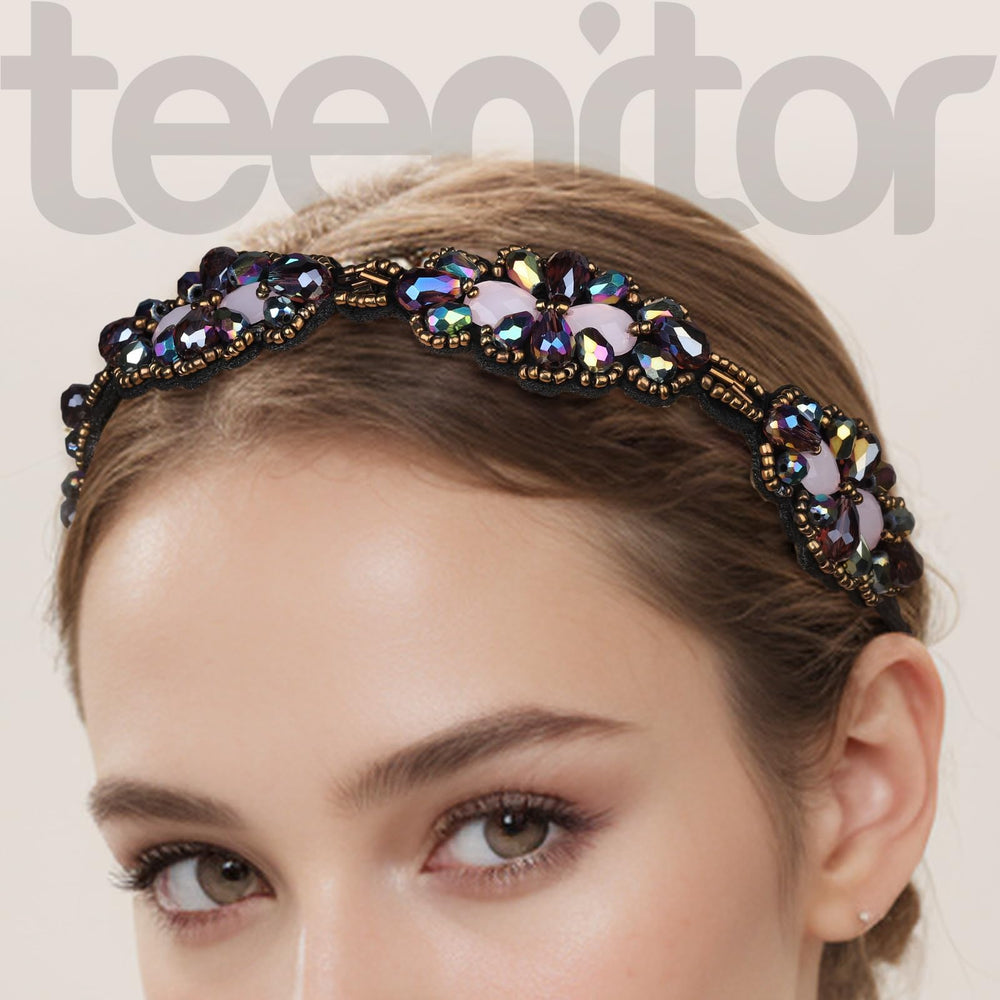 Diademas Teenitor elásticas con cuentas, cómodas para uso diario y peinados rápidos.