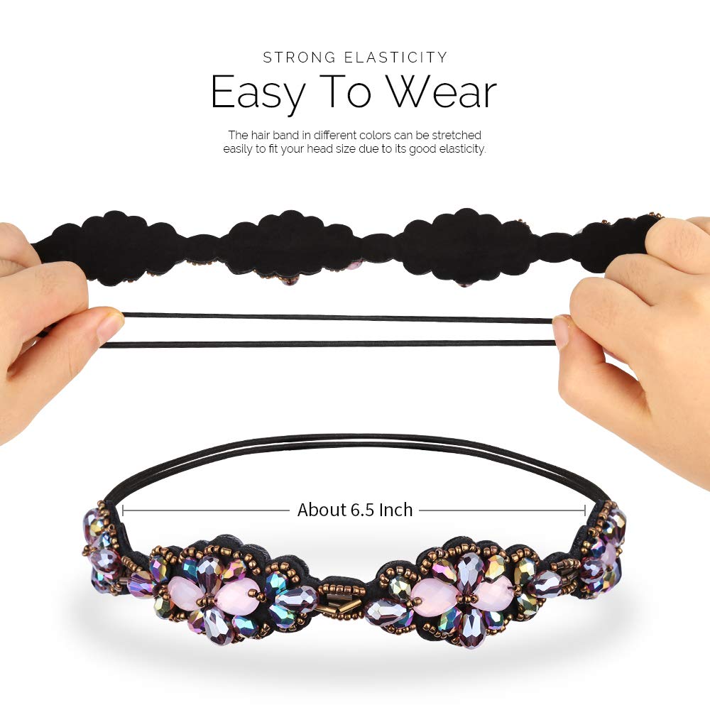 Diademas Teenitor elásticas en varios colores para peinados seguros y cómodos.