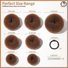 Teenitor Donut Bun extragrande para moños voluminosos con sujeción duradera.
