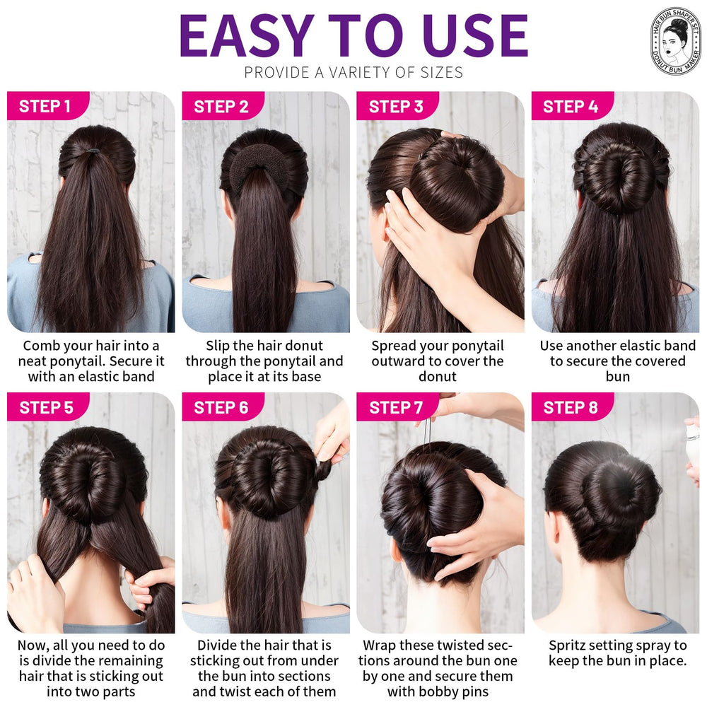 Teenitor rosquilla grande para moño, fijación estable para cabello grueso