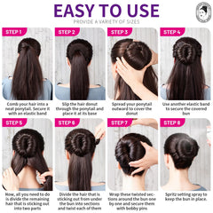 Teenitor rosquilla grande para moño, fijación estable para cabello grueso