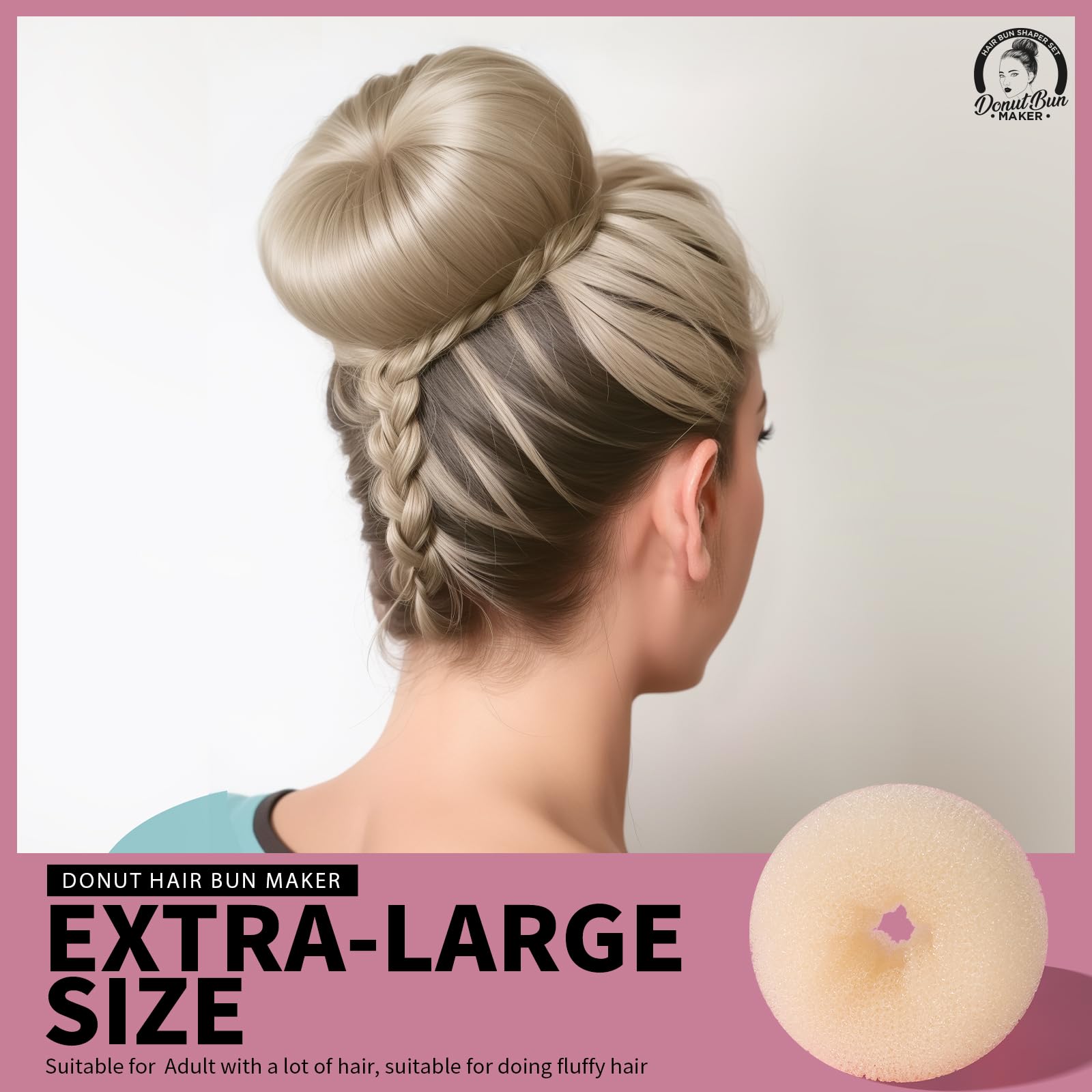 Teenitor donut bun maker M for medium buns and everyday wear.