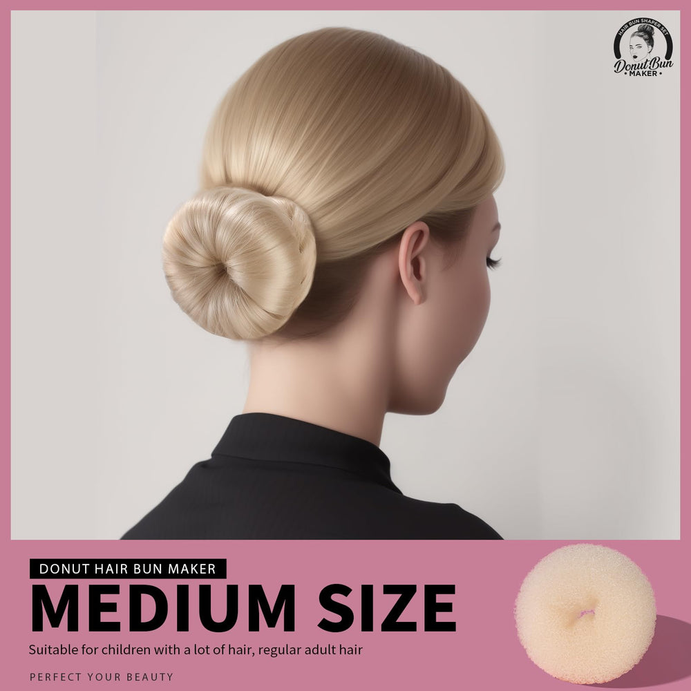 Teenitor donut bun maker S for small buns on thin hair.