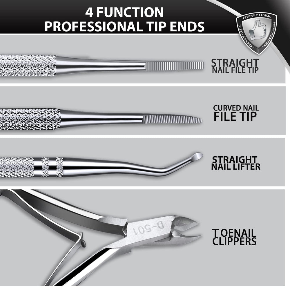 Teenitor double-ended toenail file for ingrown corners