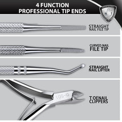 Teenitor double-ended toenail file for ingrown corners