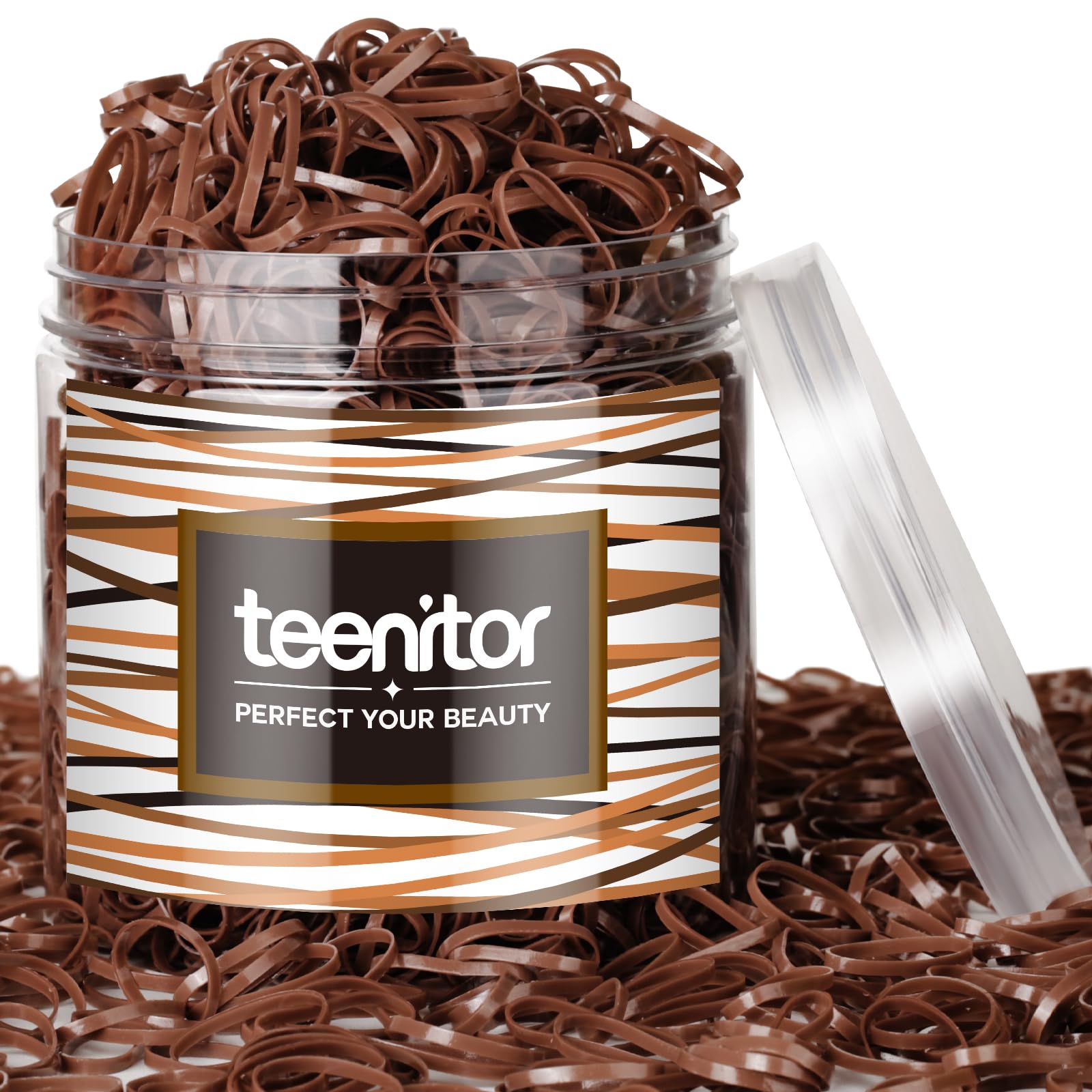 Teenitor elastic hair bands, light brown, daily ponytails for all hair types.