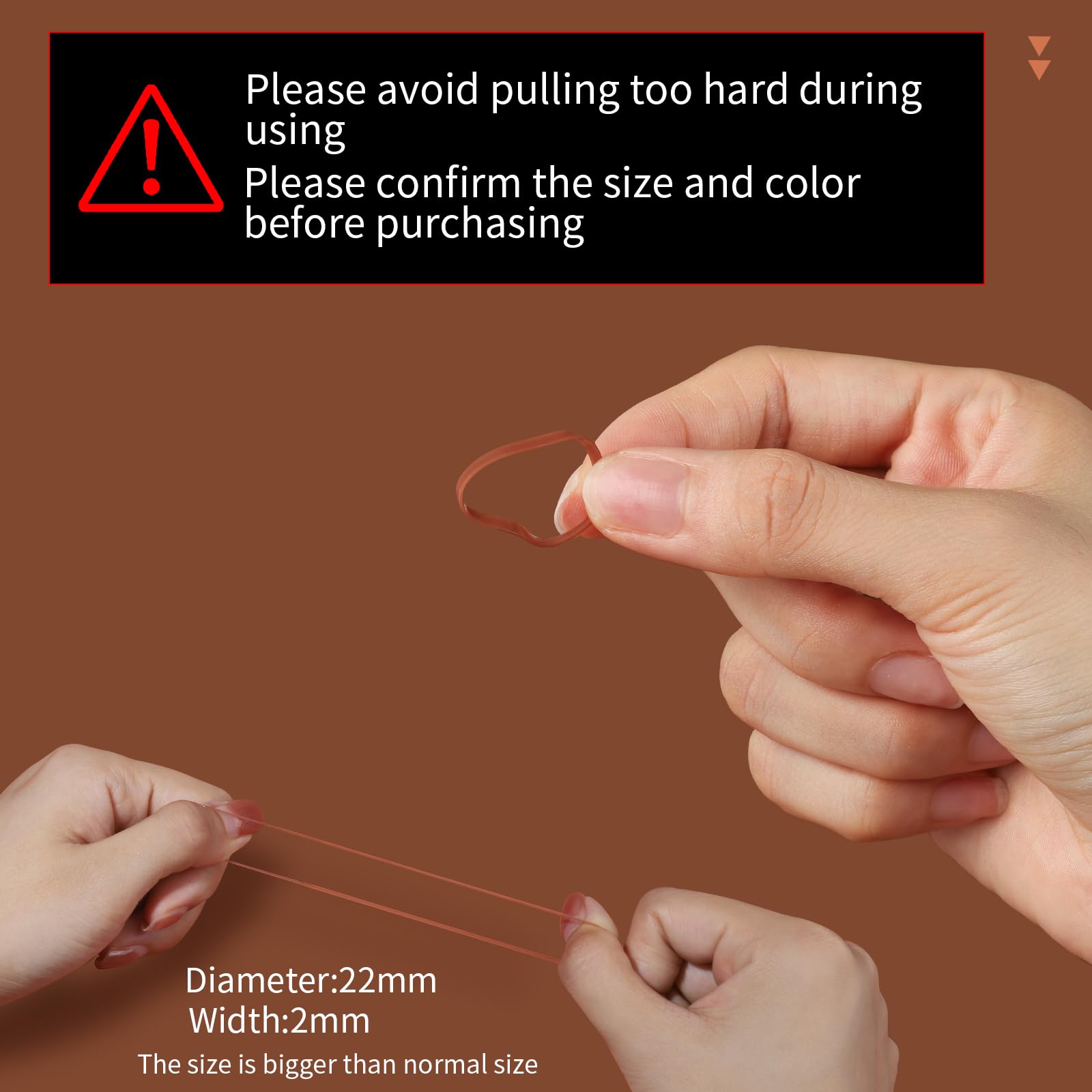Teenitor light brown elastics with versatile 22mm size for styling.