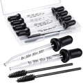 Teenitor 10pcs Glass Dropper Set with Cleaning Tools – 8 Droppers + 2 Cleaning Brushes, 1ml for Oils, Crafts, and Small Measurements