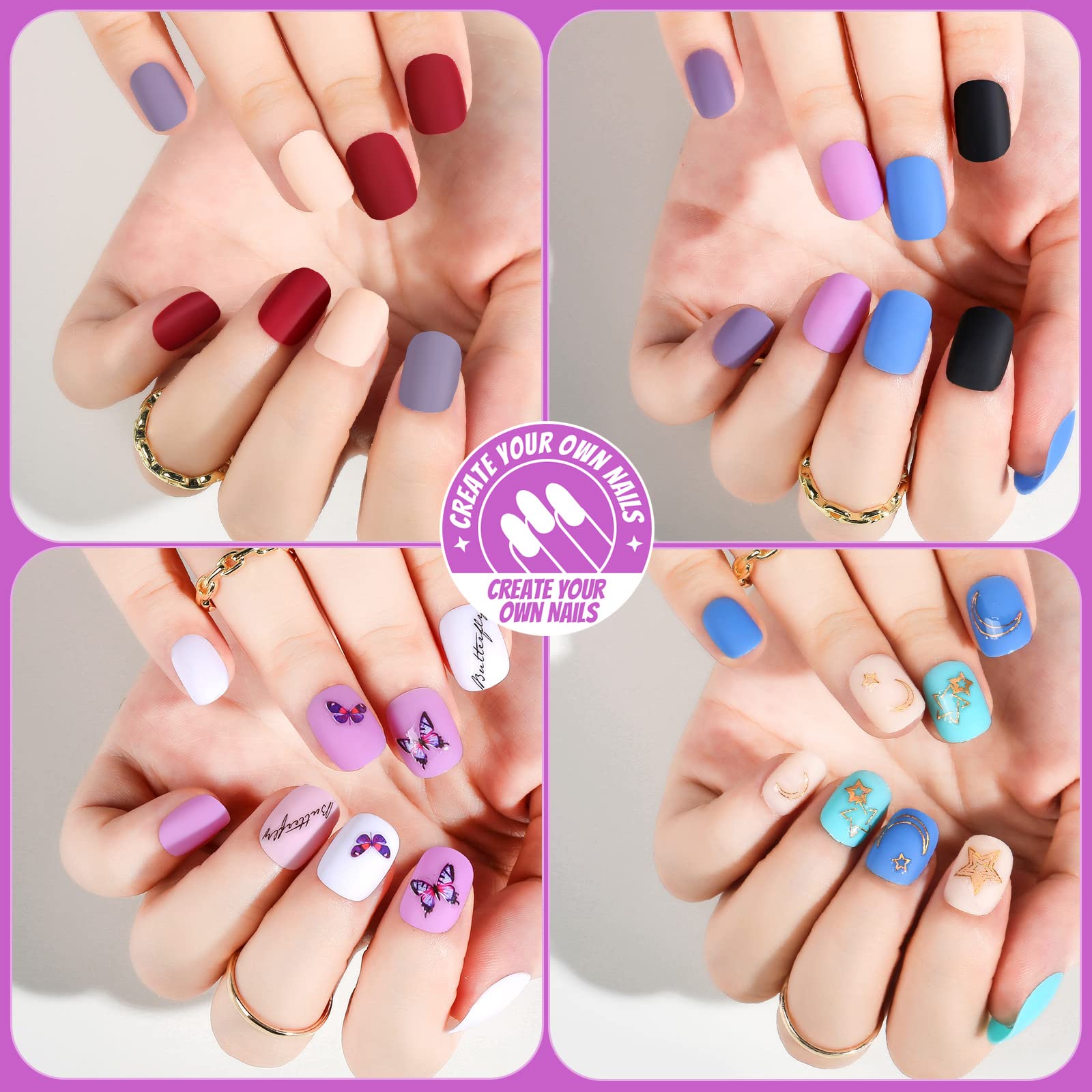 Teenitor 20 flower nail charms for unique nail accents.