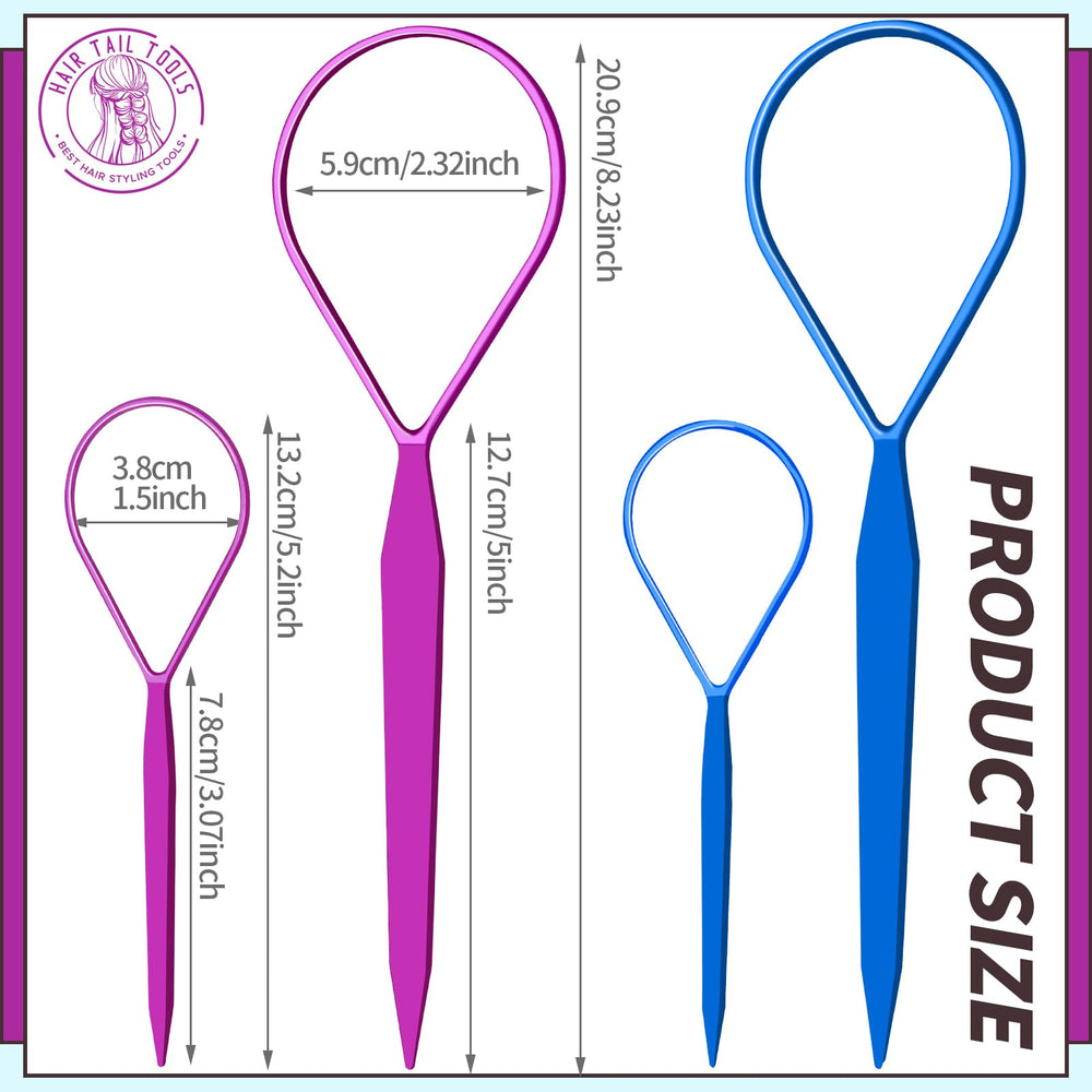 Teenitor French braiding tool in purple close-up highlighting smooth loop for gentle pull