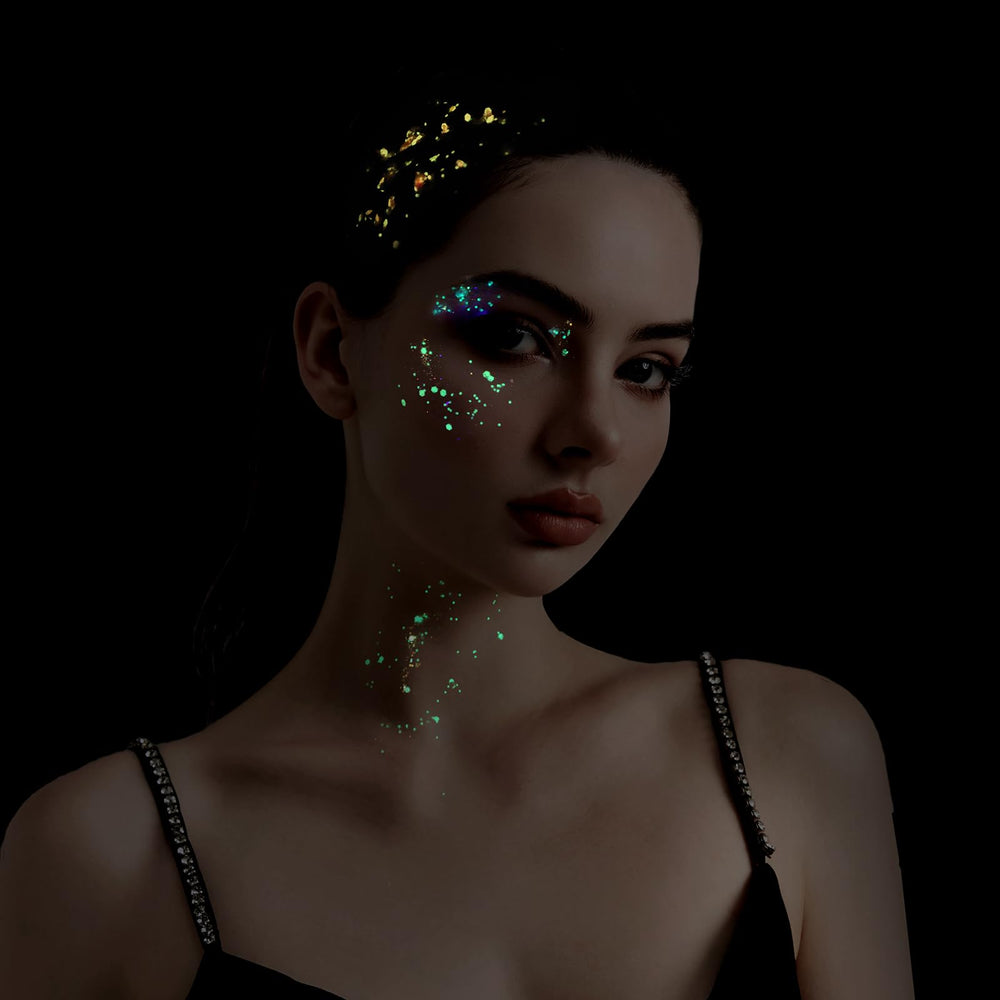 Teenitor 6-color glow glitter gel set offers versatile styles.