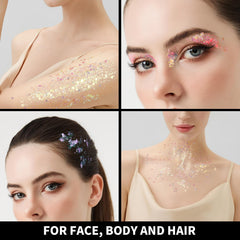 Teenitor glow glitter gel on hair strands for neon styles.
