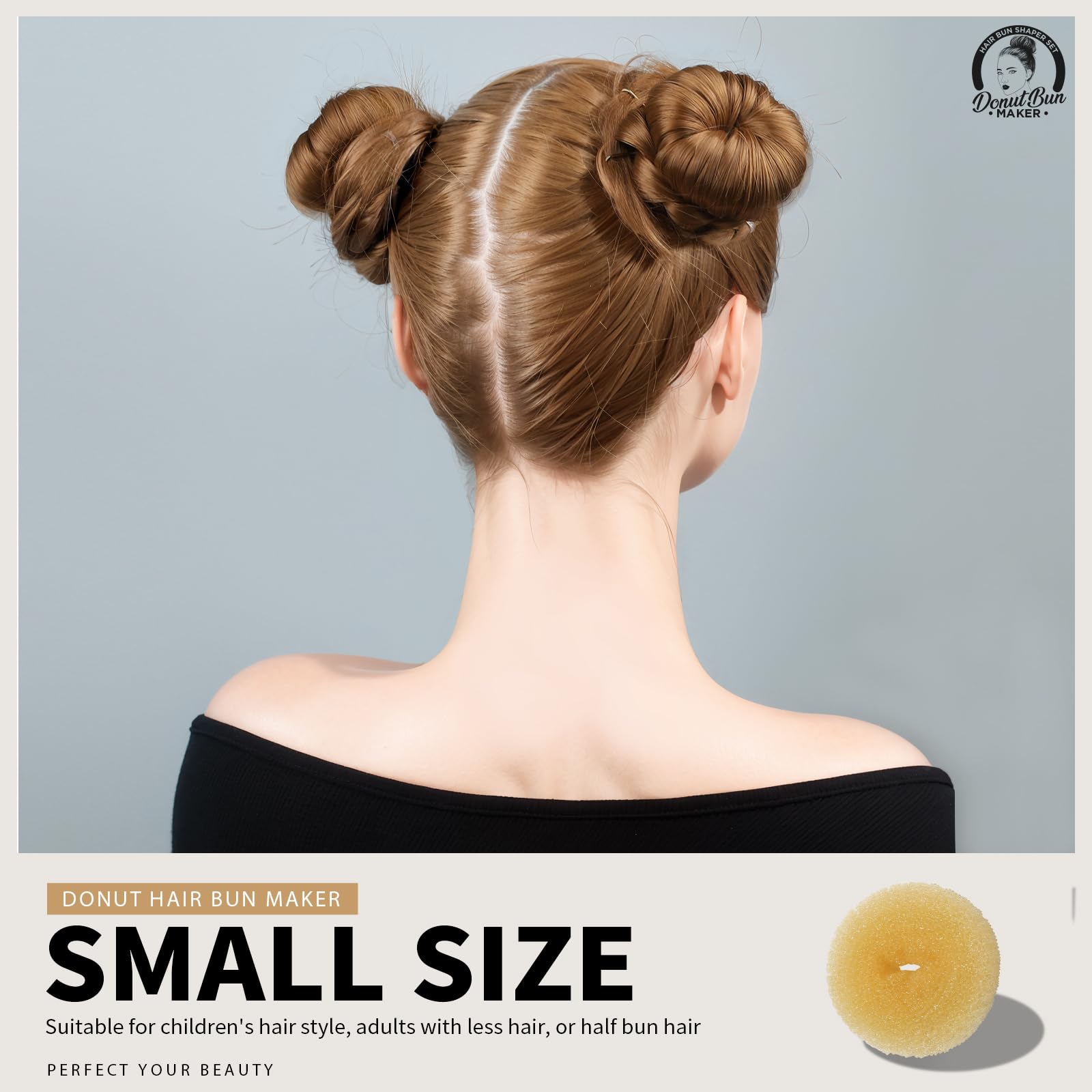 Teenitor gold bun shaper large for elegant everyday buns