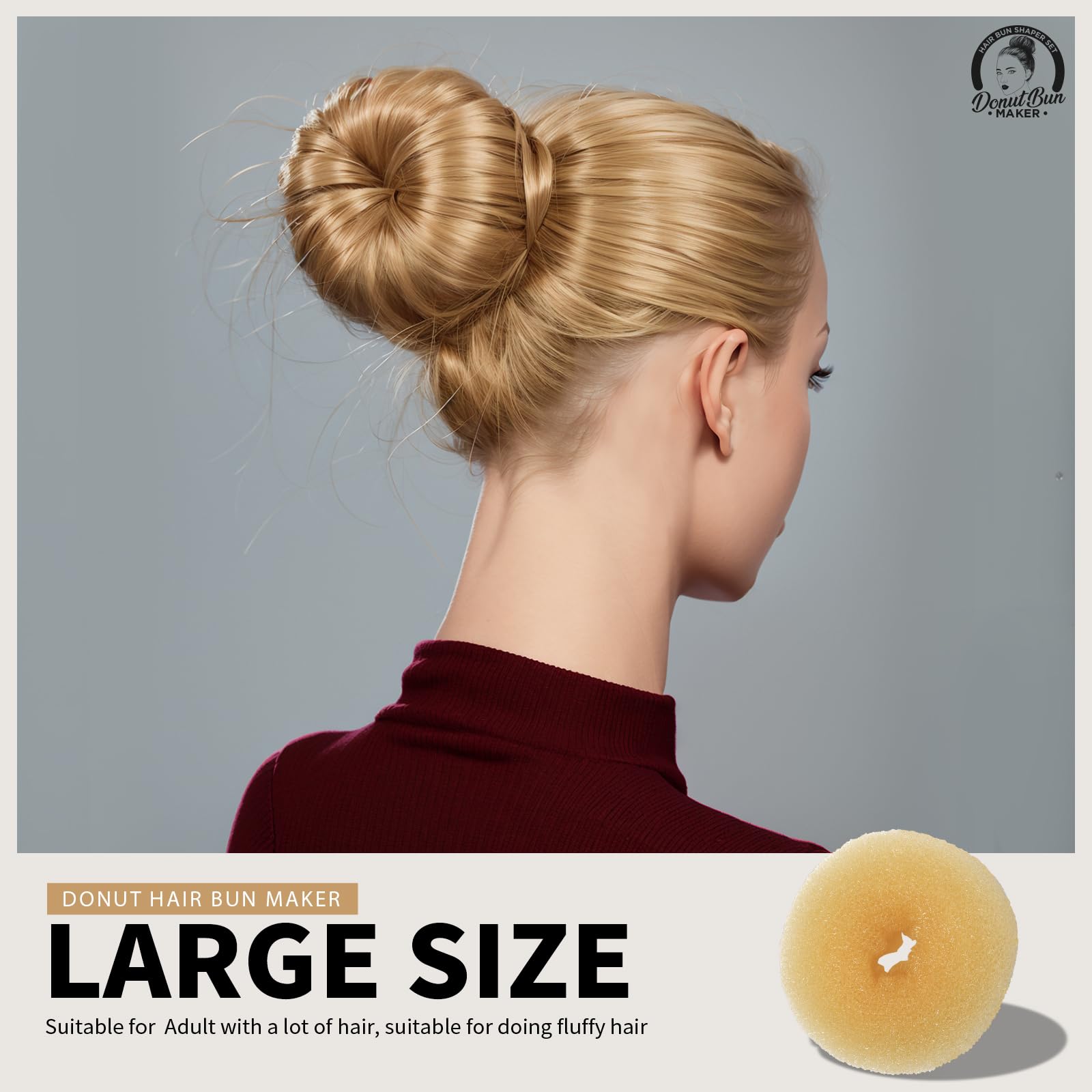 Teenitor gold bun shaper small perfect for petite updos