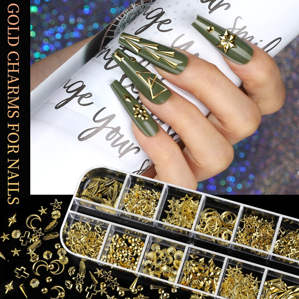 Teenitor gold nail art kit display for inspiration