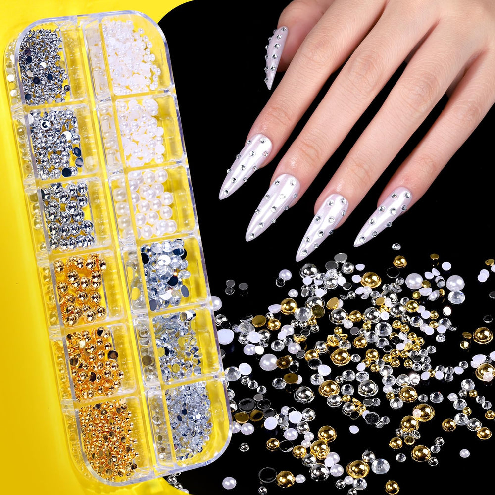 Teenitor gold nail charms box offers retro and modern accents