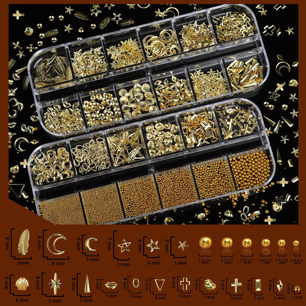 Teenitor gold rhinestones in multiple sizes for sparkle and precision