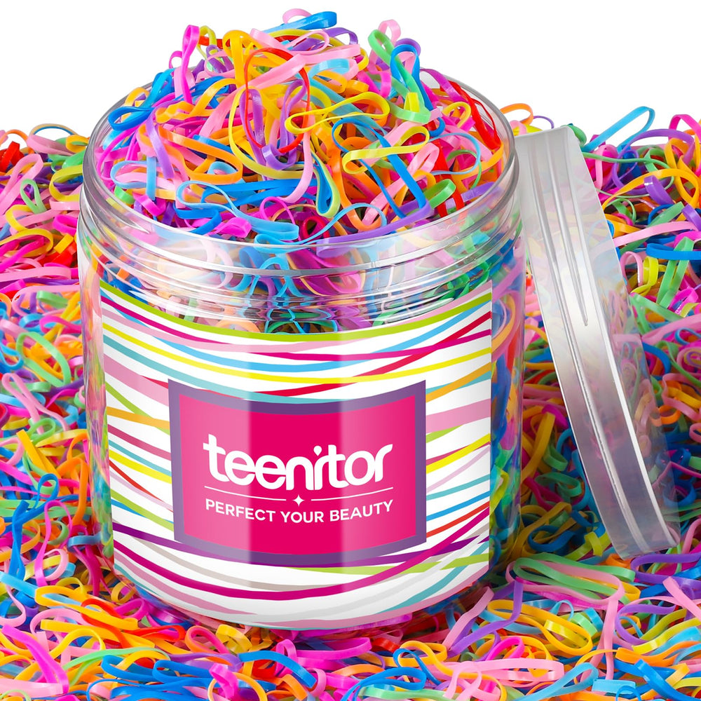 Teenitor gomas elásticas multicolor para peinados duraderos y coloridos