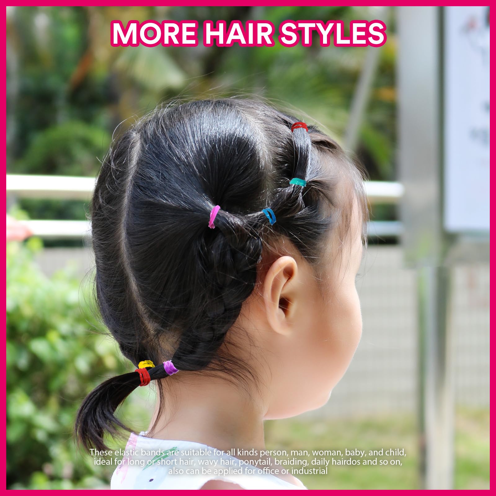 Teenitor gomas elásticas para cabello grueso usando varias gomas