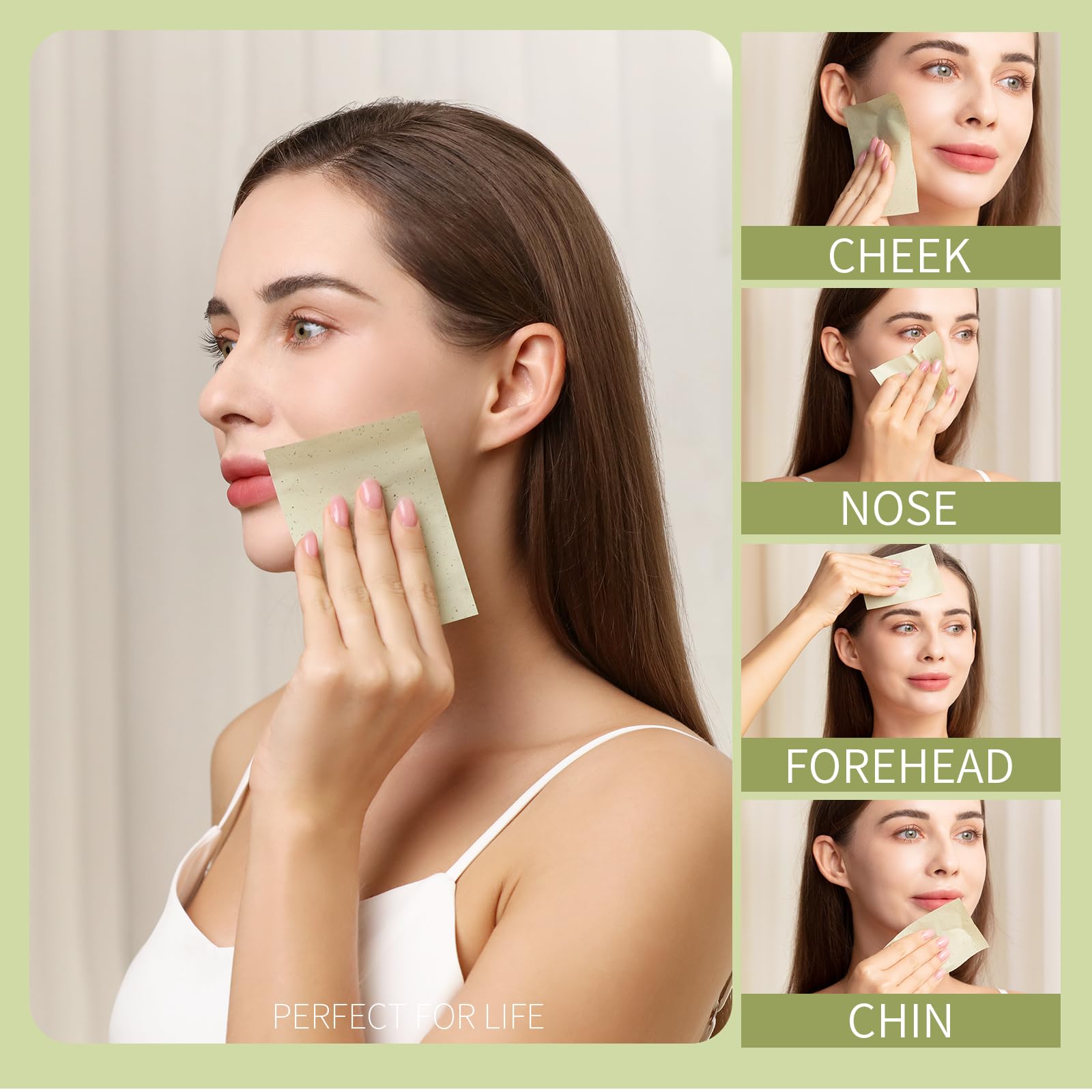 Teenitor Green Tea Blotting Paper large sheets; covers larger facial areas