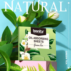 Teenitor Green Tea Blotting Paper packaging; compact, travel-friendly and portable