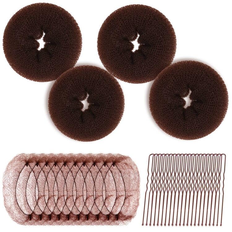 Teenitor hair bun maker kit donut shaper in use for a smooth, polished bun