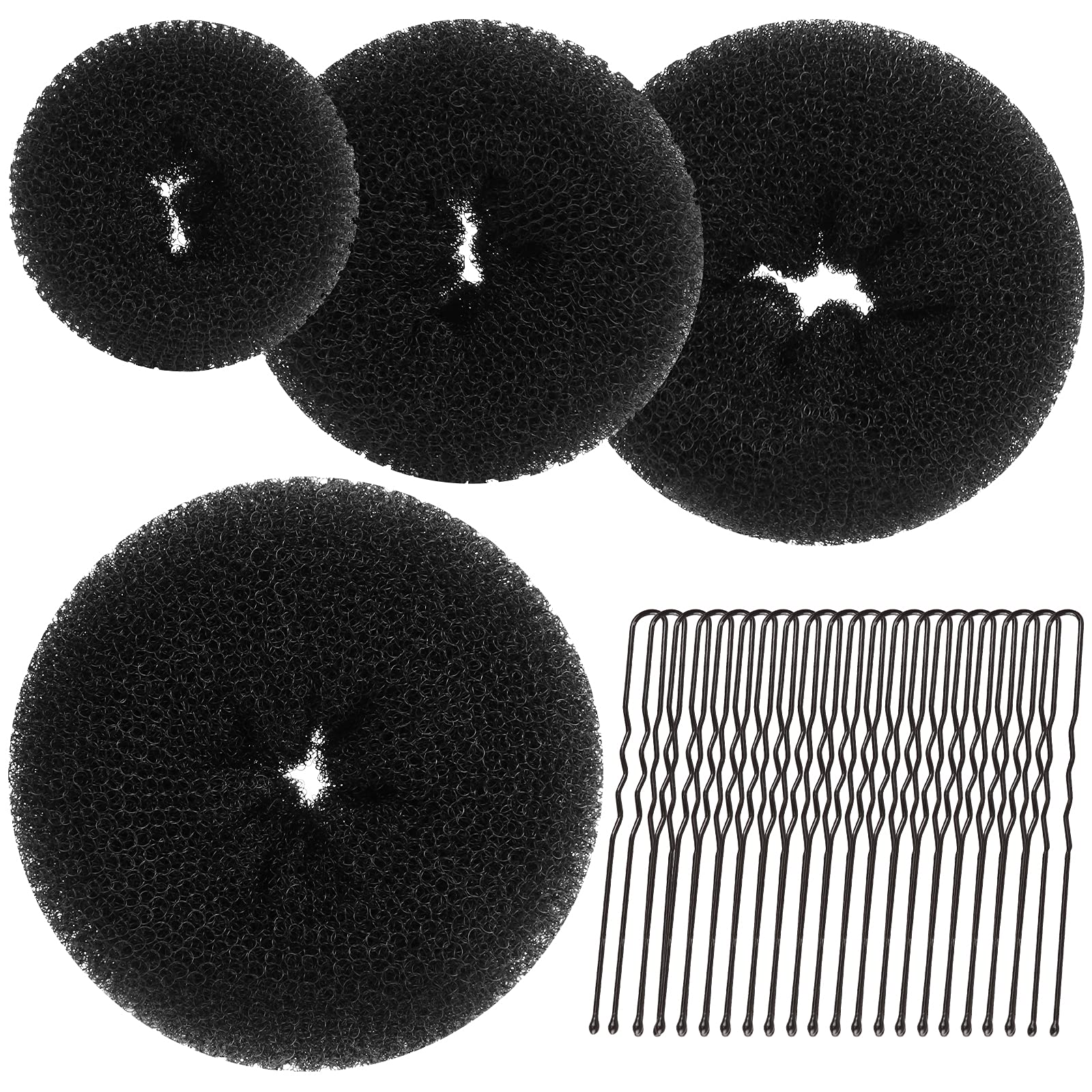 Teenitor Hair Donut Extra-Large Black for voluminous buns.