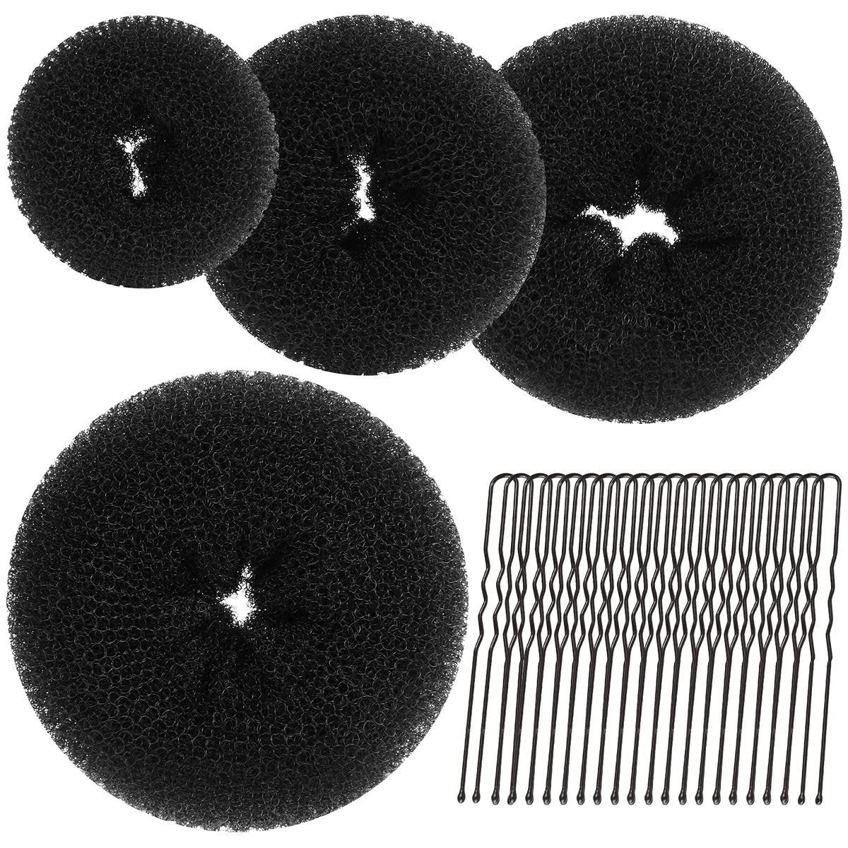 Teenitor Hair Donut Extra-Large Black for voluminous buns.