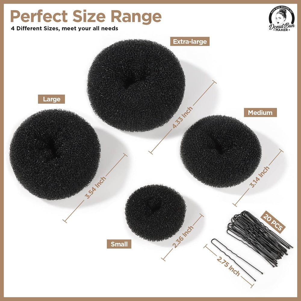 Teenitor Hair Donut Large Black ideal for secure everyday updos.