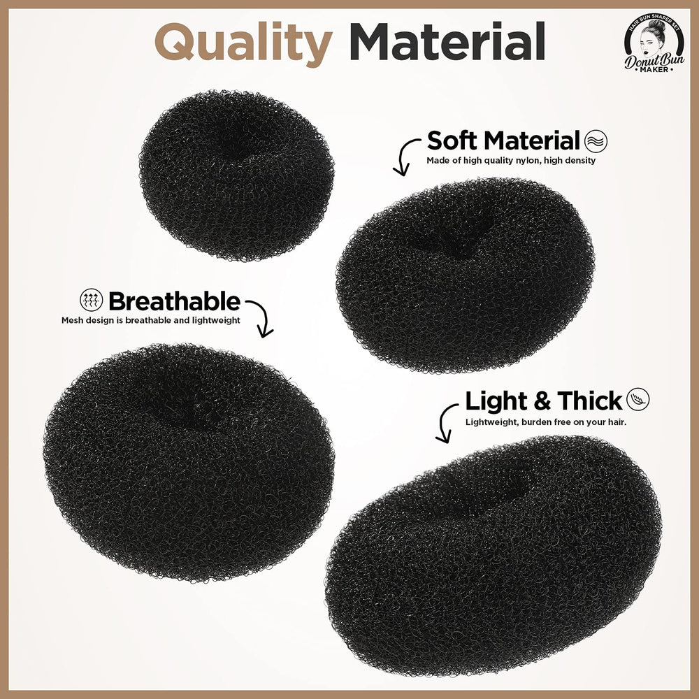 Teenitor Hair Donut Medium Black suitable for medium buns.